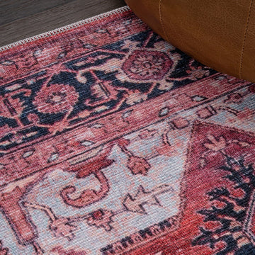 Maris Ornate Medallion Washable Area Rug